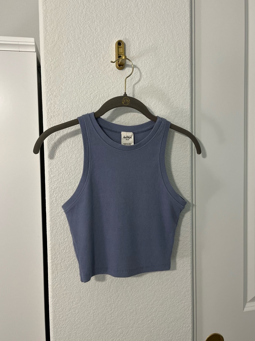 Destined Blue Basic Tank Top Women's Small Stretch Cotton Blend Cami